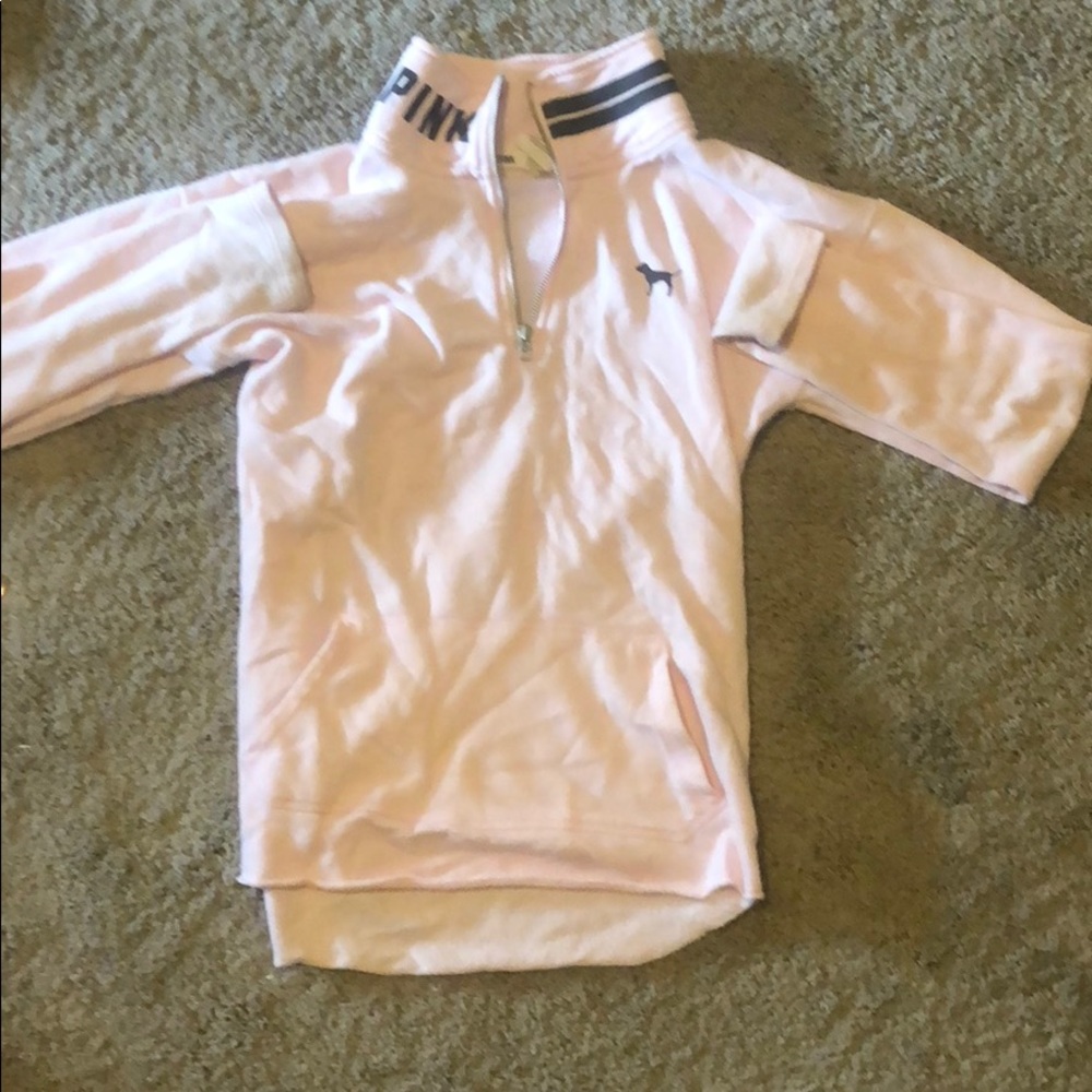 Light pink quarter zip pullover from PINK